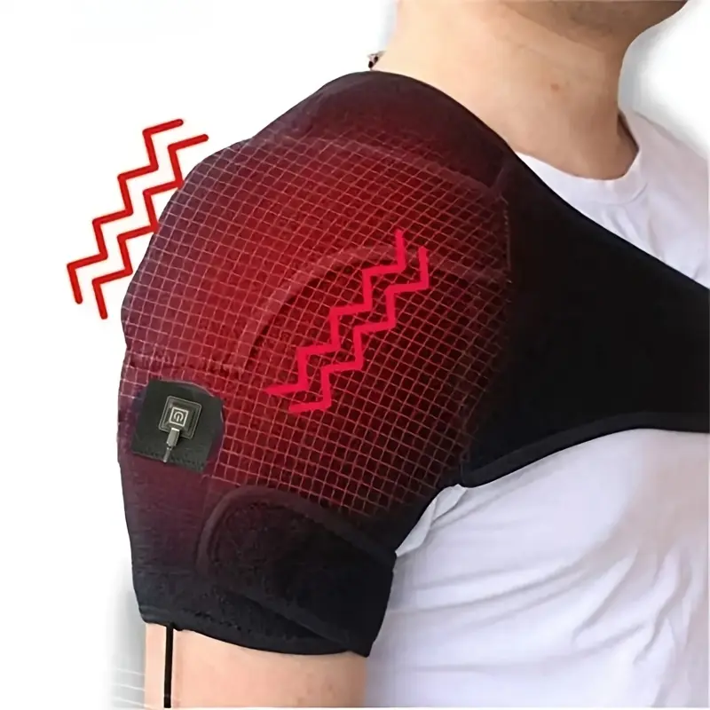 Electric Single-Shoulder Support Brace with 1 Button, 36V Operation, USB-Powered Heat Therapy and Hot Compression for Shoulder Relief, One Button