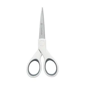 Westcott 5" Straight Titanium Bonded Craft Scissors with Micro Tip, White (16376)