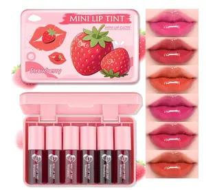 Lip Stain Long Lasting Waterproof,Multi-use Lip and Cheek Stain,Mini Lipstain Liquid Moisturizing Red Lip
