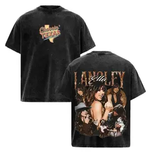 Graphic Short-Sleeve T-Shirt for Women, Vintage Washed Oversized Top in Soft Heavyweight Cotton, Ella Langley 'Choosin' Print, Southern Cowgirl Style