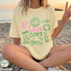 Comfort Colors Lake Days Shirt, Summer Shirt, Boating Shirt, River Life, lake Lover Gifts, Summer Vacation Graphic Tee, Trendy Summer Top