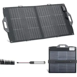 VEVOR 100W Bifacial Solar Panel, 16BB N-Type Foldable Monocrystalline Solar Panel Charger 24 Efficiency, Portable with MC4 Output, USB-A (QC3.0), Type-C DC Ports for Power Stations Camping HikingVEVOR Super Brand Day