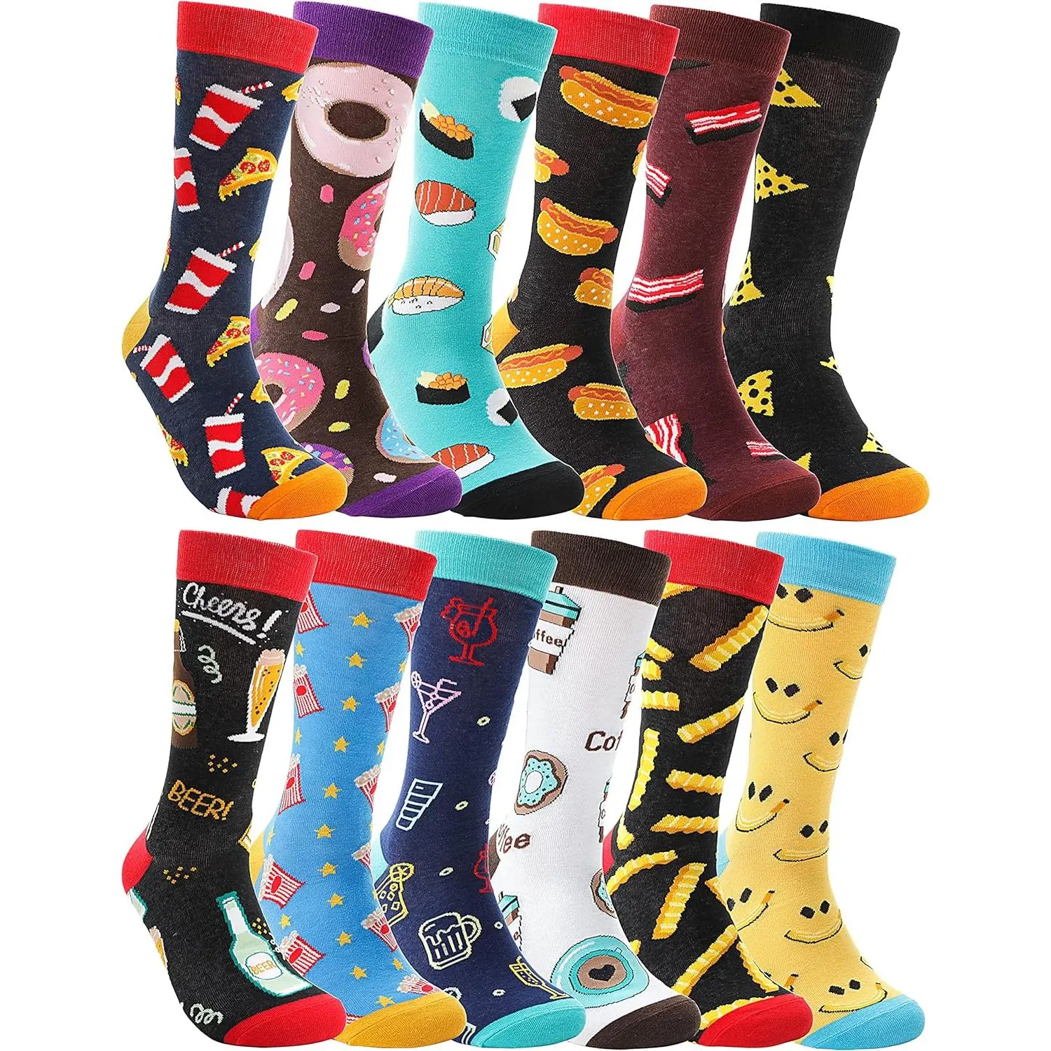 Funny Socks for Men Women Fun Cozy Crazy Novelty Fashion Breathable Printed Cotton Boot Socks