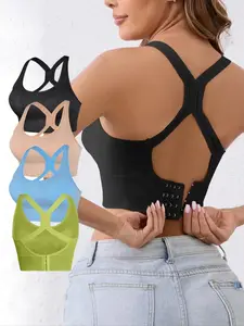 Women's Seamless Adjustable Push-Up Sports Bra, Comfortable Breathable Shockproof Design, Perfect for Yoga & Daily Wear, Cross Back Bra