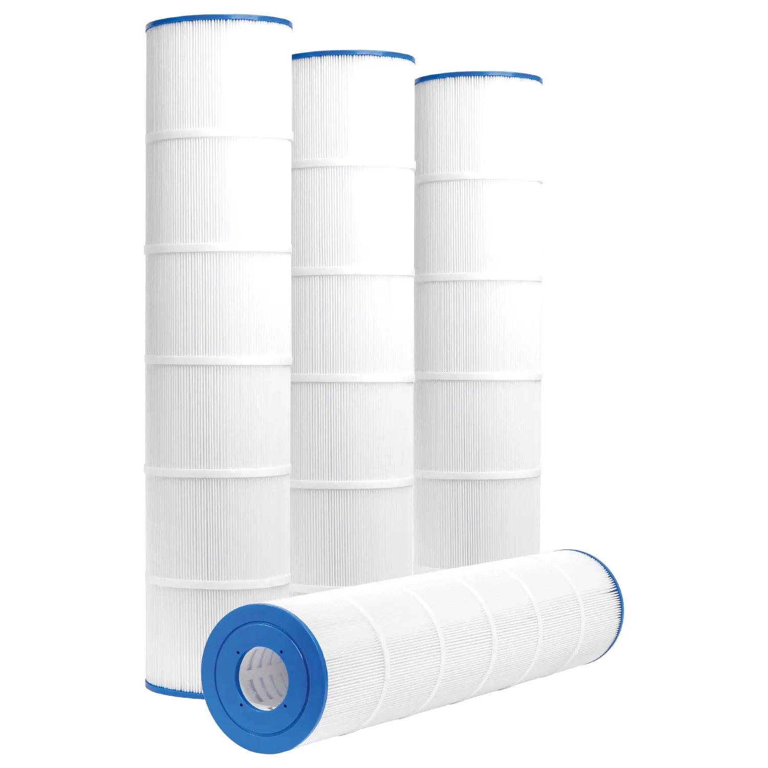XtremepowerUS 4-Pack Cylindrical Above-Ground Pool Filter Cartridges - 130sqft Filtration, 32 inches OD, 7in Size, Easy Installation, Outdoor Pool Accessories for Maintenance & Water Cleaning (Home & Garden Supplies)
