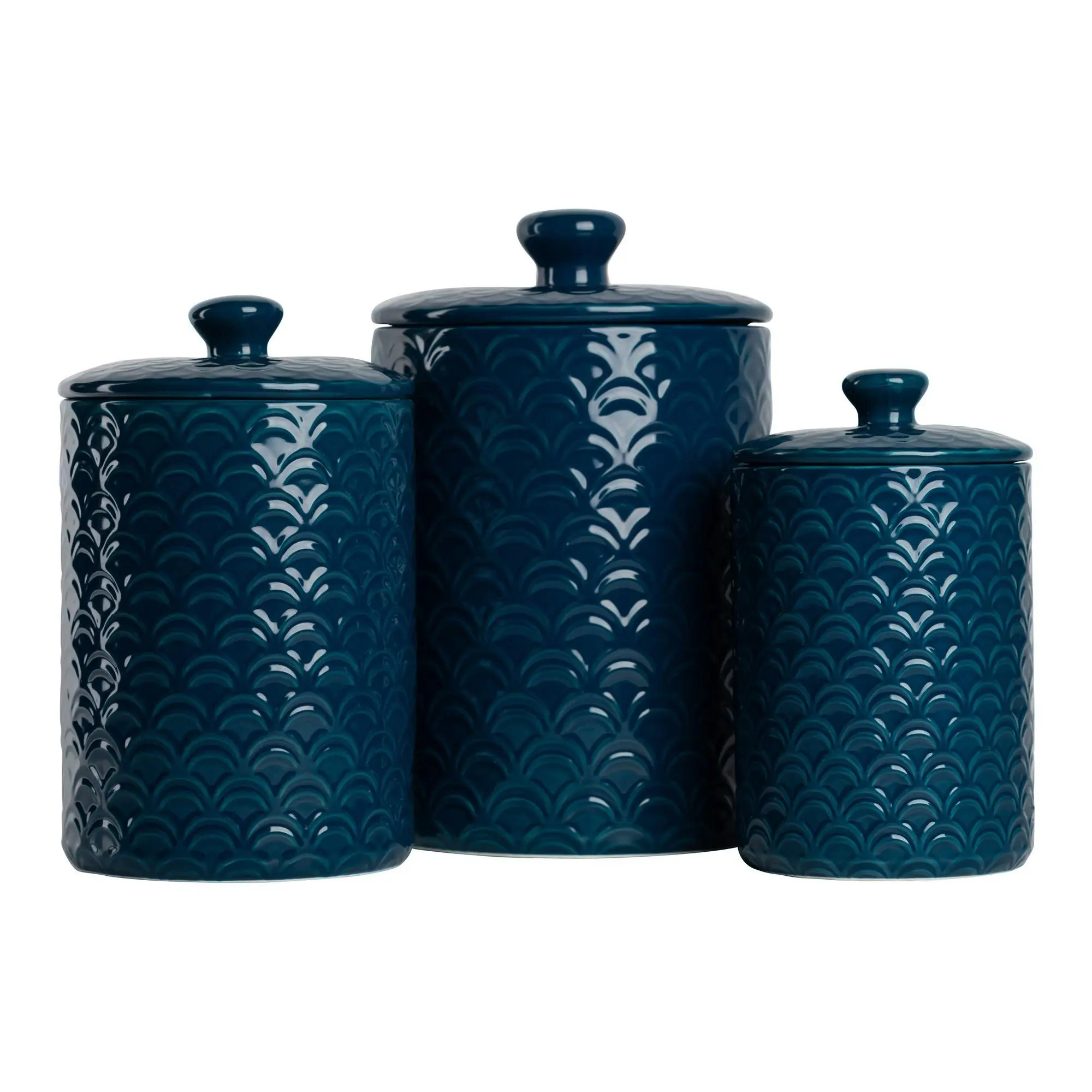 10 Strawberry Street 3-Piece Ceramic Ocean Canister Set
