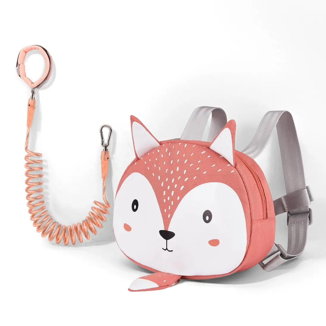 BEBAMOUR Unisex Toddler Anti-Loss Leash Backpack, Adjustable Polyester Woven Fabric Safety Harness, Cute Animal Bag for Boys & Girls, Ideal for Travel, Shopping, Animal Theme, Safety Buckle Child Harnesses & Reins, Breathable Straps, Cute Animal Design