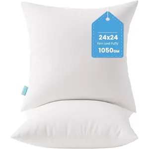 24x24 Pillow Inserts, 2 Pack Down Alternative Euro Pillow Inserts,  Soft Square Decorative Pillows for Bed, Couch and Sofa