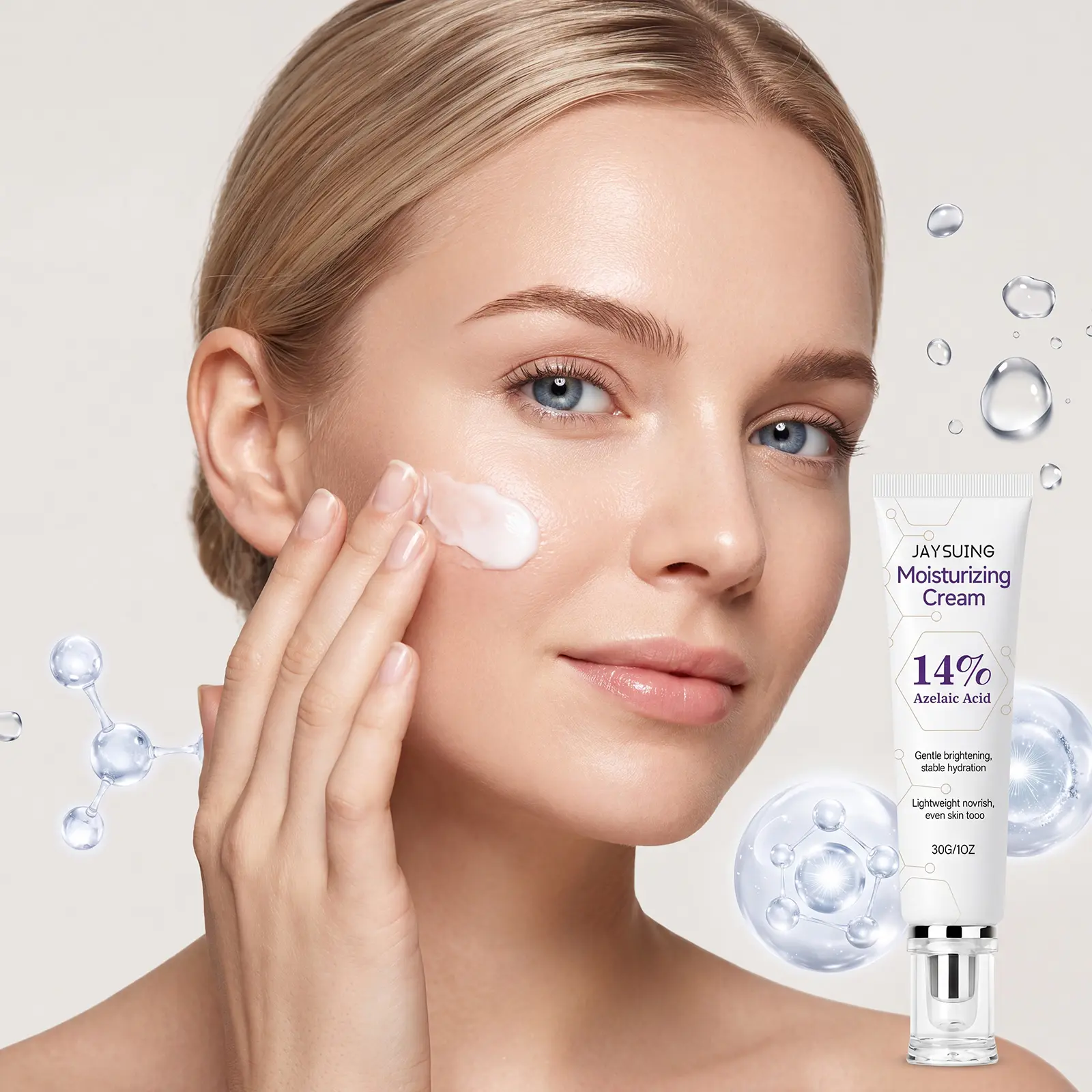 Jaysuing Azelaic Acid Moisturizer Cream - Light Texture, Easy To Apply, Non-Greasy, Suitable For Multiple Skin Types