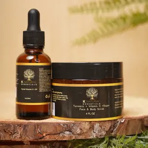 Turmeric face scrub and Vitamin C face oil combo