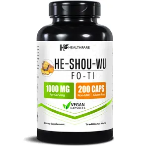 HealthFare He Shou Wu Fo-Ti Capsules | Root Extract 1000mg | Herbal Supplement | 200 Vegan Pills | Traditional Chinese Herb for Vitality & Healthy Aging Support | Non-GMO, Gluten-Free | Made in USA