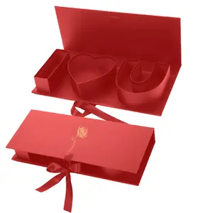 Red 2pcs  Valentines Day I Love You Box Flower Gift Box Heart Shaped Empty Cardboard Fillable Gift Box Flower Letter Box Chocolate Strawberry Candy Jewelry Package for Luxury Style Flower Arrangements Birthday