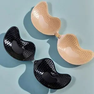 4pcs Self-Adhesive Push-Up Bra Cups, Breathable Waterproof Invisible Strapless Backless Bras, Women, Includes 10pc Non-Woven Fabric Patches