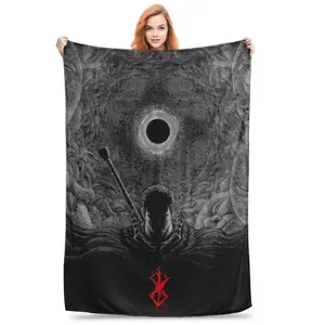 Super Soft Bereserk Guts Throw Blanket Fleece Flannel Lightweight Japan Anime Bed Blanket Cozy Plush Blankets