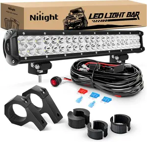 Nilight 20 Inch 126W Spot Flood Combo LED Light Bars Off-Road Light Mounting Bracket Horizontal Bar Tube Clamp with Off Road Wiring Harness  dealsforyoudays