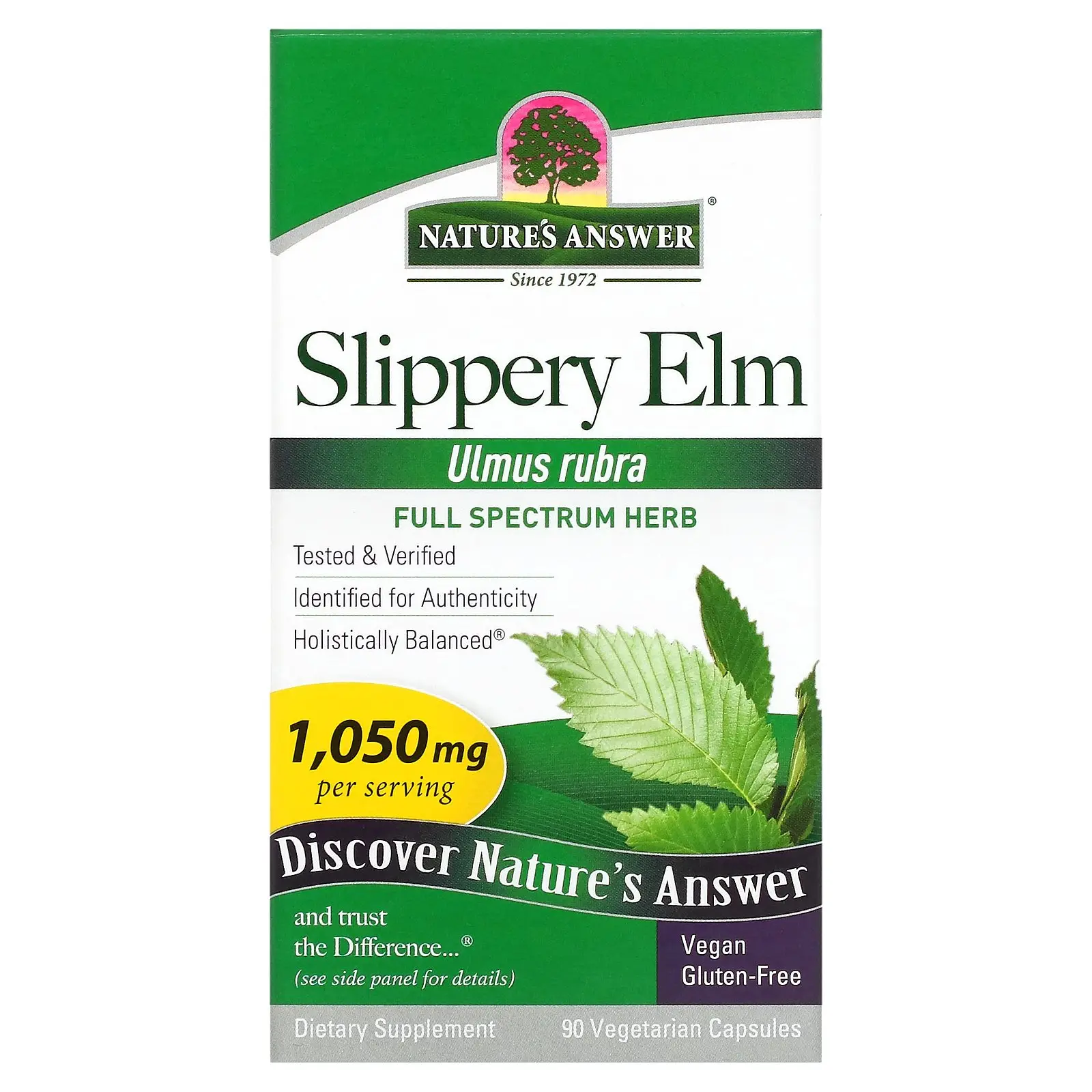 Nature's Answer Slippery Elm, 90 Vegetarian Capsules (350 mg per Capsule)