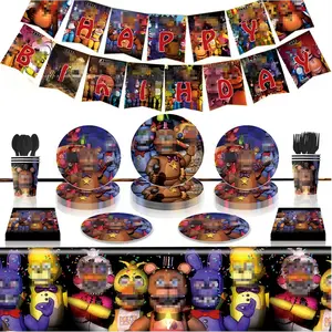 [Midnight Bear] Birthday Theme Party Decoration Set — Banner, Cake Toppers, Balloons, and Party Favors