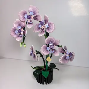 Handmade Orchid Plant Model, Eco-Friendly DIY Flower Decoration, Artistic Ornament, Collectible Hobby Toy, Perfect Gift