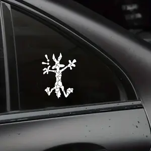 Funny Coyote Scratch Repair Sticker, Cartoon Crash Bandage Car Decal, Weatherproof Bumper Vinyl Sticker for Truck, Van, Motorcycle, Laptop, Window