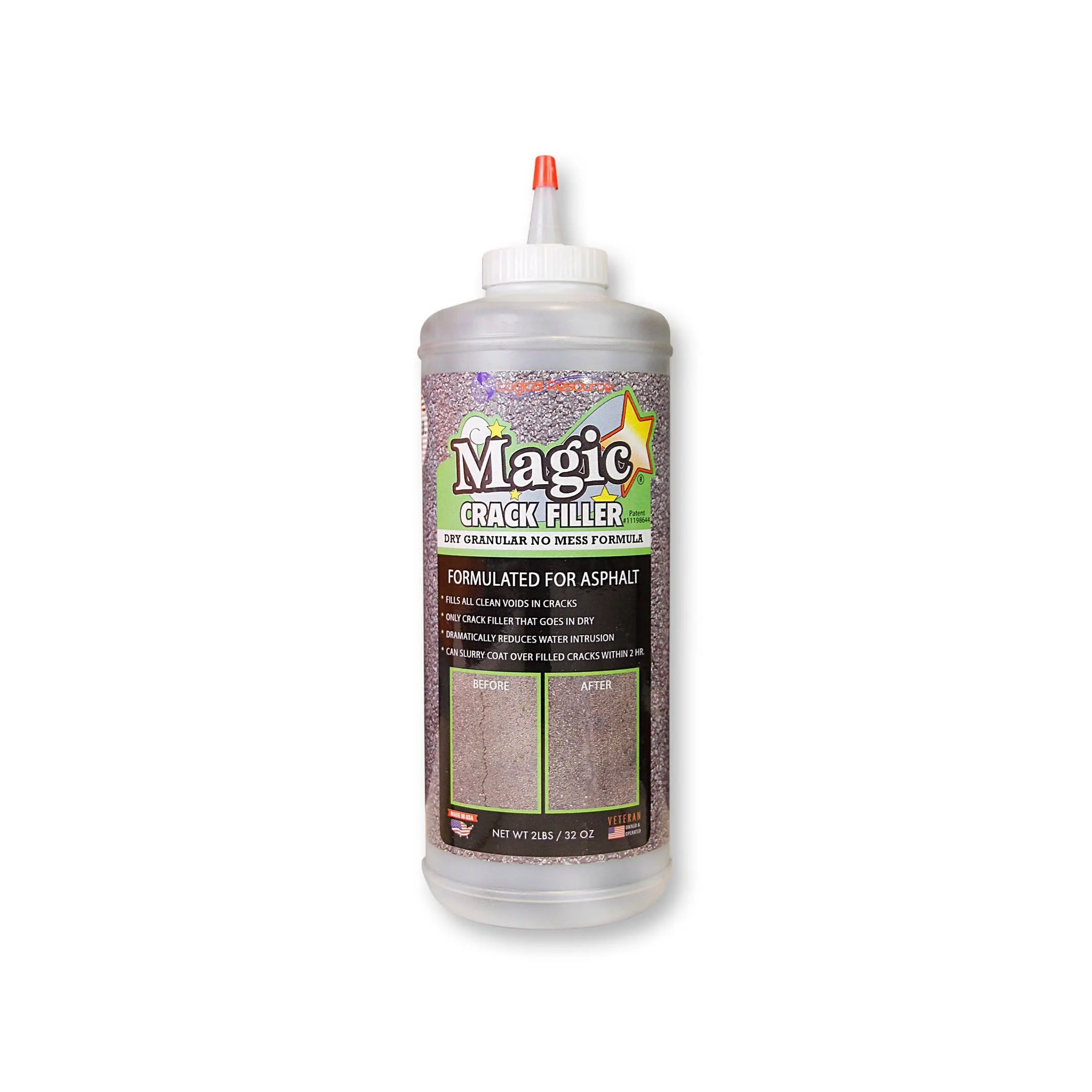 Magic Crack Filler Asphalt 2.5lb./40 oz. Bottle - Ultimate Solution for Concrete and Masonry Cracks - Easy Application to Keep Surfaces Strong and Lasting!