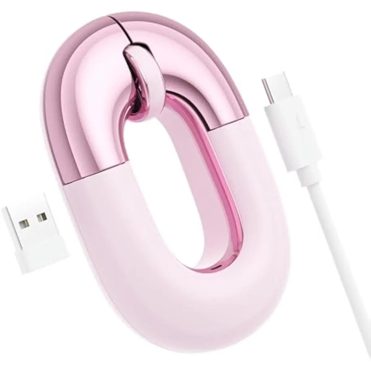 Travel Mouse Dual Mode Wireless Charging Mouse, Sweet Donut Bluetooth Computer Mice,Silent and Lightweight,1200 DPI Optical Tracking,Compatible with PC,Mac,LaptopCarmine pink