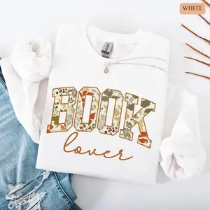 Fall Book Lover Sweatshirt, Reading Club Crewneck, Librarian Gift, Bookish Merch, Cozy Autumn Reader Sweater, Teacher Gift, Book Girly Top