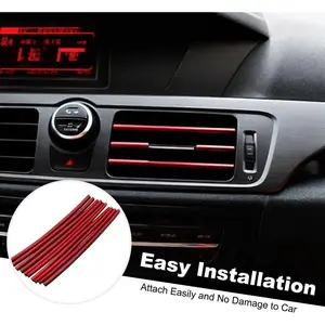 【Free Shipping】20 Pieces Car Air Conditioner Air Outlet Decorative Strips, U-Shaped Plating Bright Strip, Universal Waterproof Bendable Car Interior Accessories, Send Goods from Local Warehouse