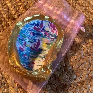 Mediterranean Sailbost Oyster Shell Jewelry Trinket Dish