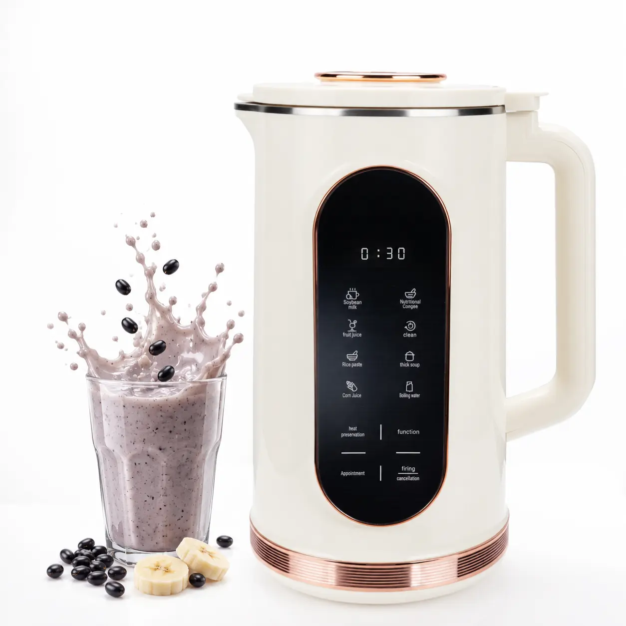 Nut Milk & Coffee Maker, 48oz 1.5L Automatic Plant-Based Beverage Machine with 4–5 Cup Batch Capacity, One-Touch Operation & 10-Blade Pulp Crushing