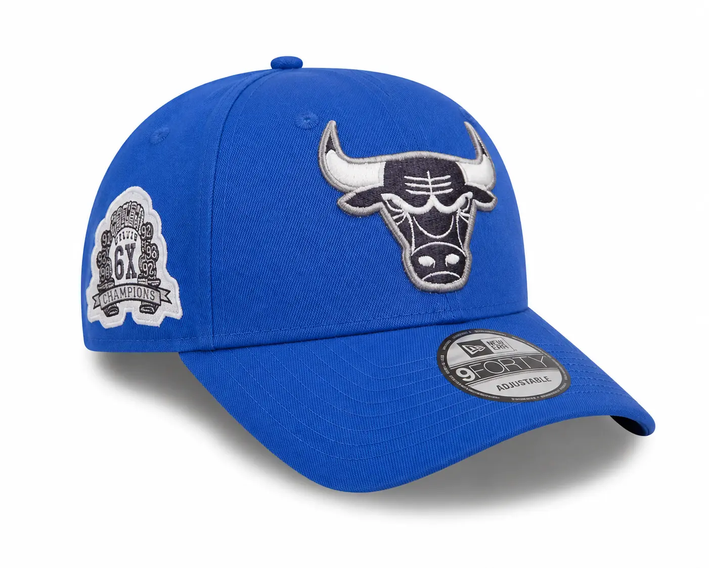 New Era Chicago Bulls Blue 9FORTY Adjustable Hat Premium NBA Basketball Cap Side Patch Edition