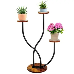 Direct Wicker UBS-PSD-003-BR 3-Tier Flower Plant Stands, Indoor Stand for Multiple Green Plants Corner Potted Holder