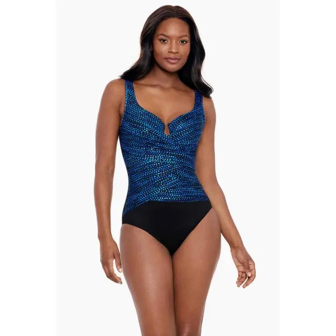 Miraclesuit Layered Escape One Piece in Dot Com
