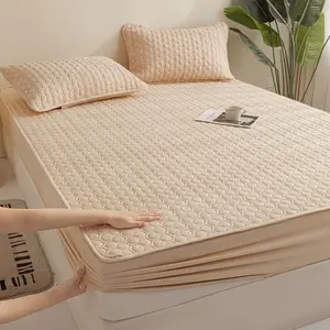 Thick Mattress Protector Cover, Single Piece Quilted Bed Skirt, All-Season Use, Durable & Comfortable, Essential Home Bedroom Accessory