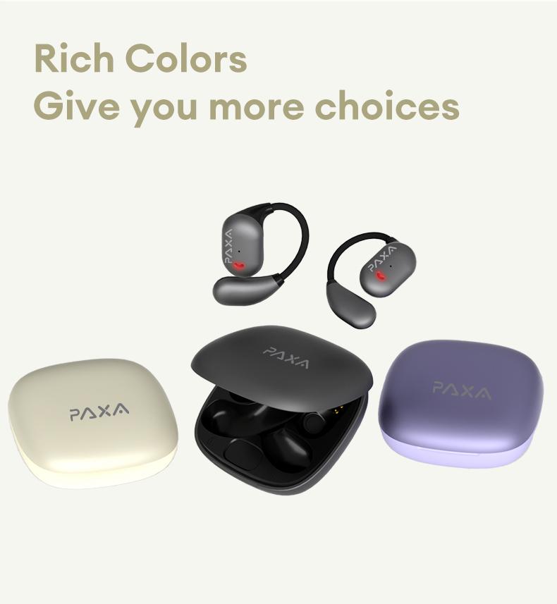 PAXA KC-10 Open-Ear OWS Wireless Headphones with Bluetooth 6.0, Waterproof Sports Design, ENC Noise Reduction Mic, Comfortable Fit, Audio Wireless Earbuds for Music & Calls, Compatible with Android & iOS