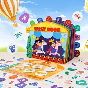 Interactive Quiet Book for 3-6 Years Old, Educational Activity Toy with Sticker Pages, Color Match Game, Fine Motor Skills Development