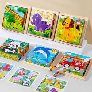 Six-sided 3D Stacking Blocks Puzzle Cubes for Toddlers, Preschoolers, and Early Education Wooden Puzzle Toys