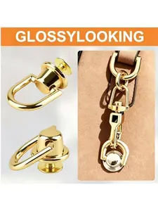Zinc Alloy D-Ring Buckle, Bag Hardware Accessories, Handbag Accessory, Screw Fixed Ear Hook, Strap Connector, DIY Removable Tool, Includes Screwdriver