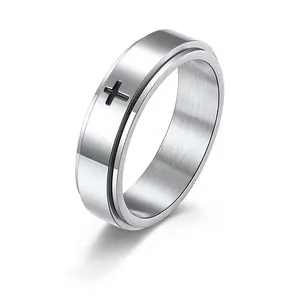 Cross Rotating Ring, Universal Wheel Titanium Steel Ring