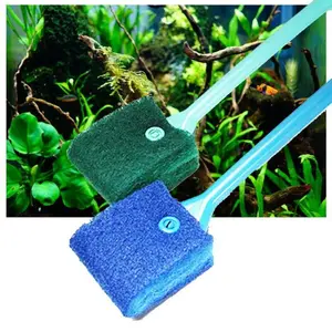 Long Handle Fish Tank Brush, Dual-Sided Cleaning Tool, Aquarium Cleaner, Turtle Tank Cleaning Utensil, 40cm Magnetic, Aquatic Care
