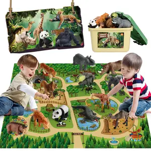 12 Animal Model Carpet Toys Set, Educational Playset for Kids, Realistic Design, Perfect for Indoor Fun & Learning Activities, Activity Mat, Nursery Development Mat