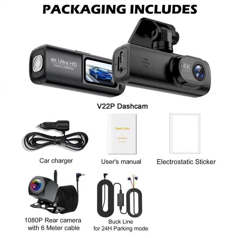 4K front + rear + step-down cable