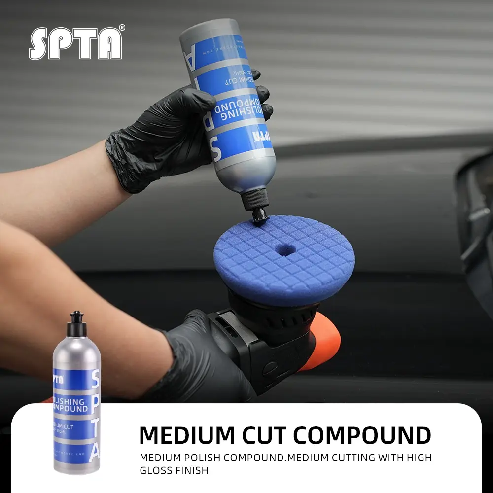 "SPTA Medium Cut Compound, Rubbing Compound Scratch Remover,Car Paint Polishing Wax ,Quickly Eliminate 2000 grit sanding marks for Car Paint, Removes Surface Scratches and Swirl Marks "