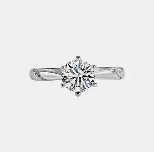 【12】Synthetic Moissanite Ring - Fashionable Wedding, Anniversary, and Valentine's Day Gift for Women