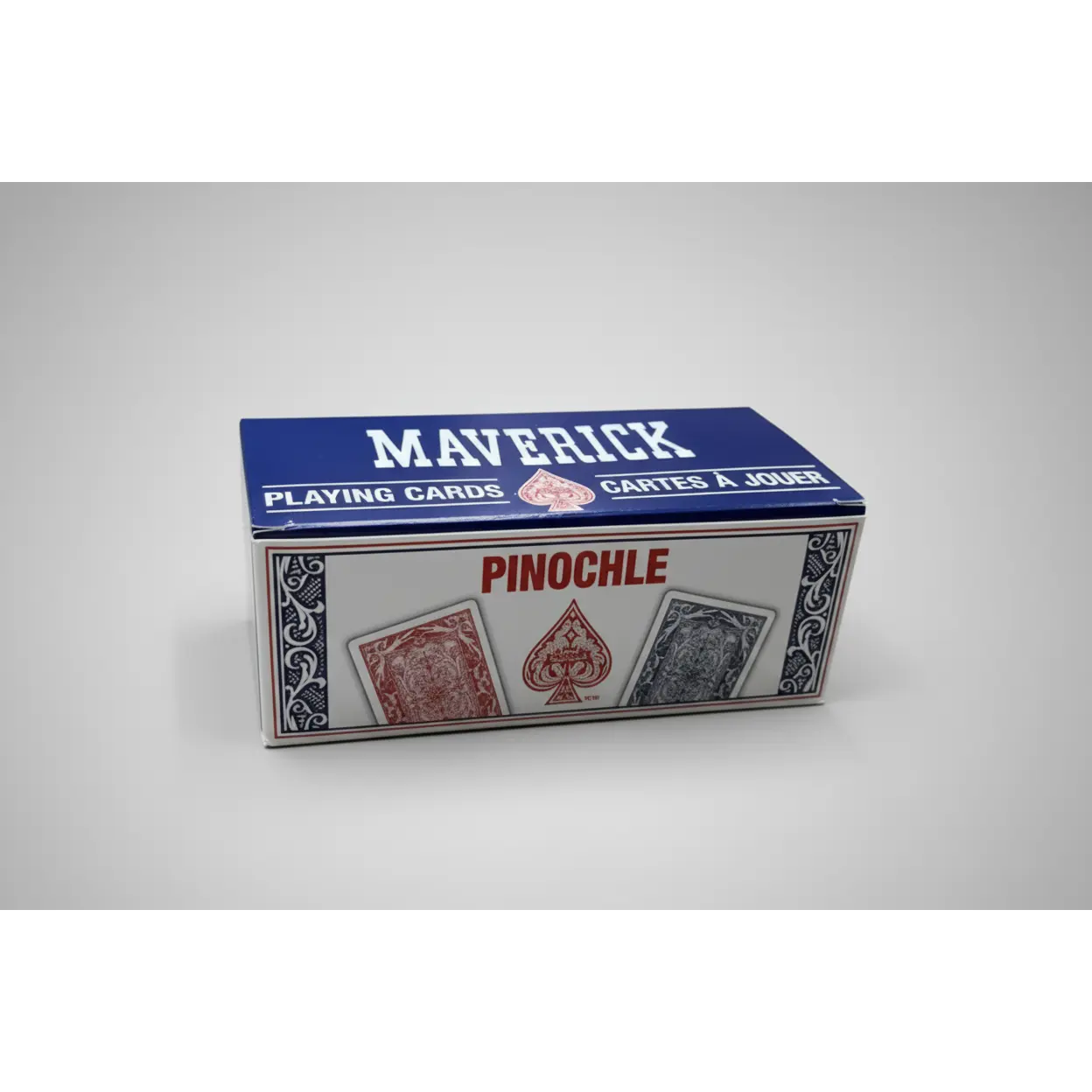 Maverick Pinochle Playing Cards 12-Deck Brick - 6 Red, 6 Blue Decks, 48-Card Configuration, Easy Melds, Easier to Read, Extra Pips, Durable, for Ages 12+, Community Groups, Bulk Orders, Clubs