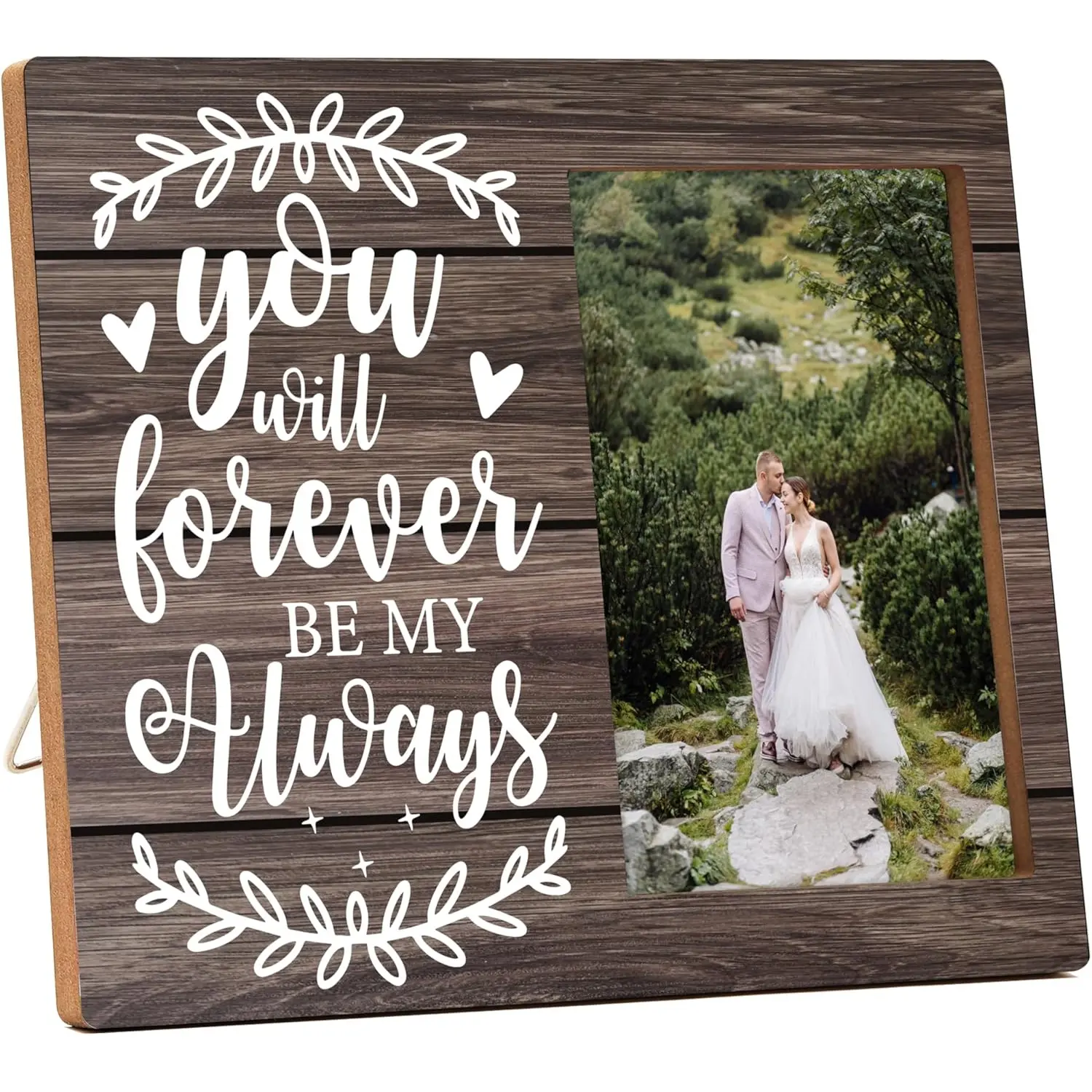 Couples Picture Frame Gift, You Will Forever Be My Always Frame Gifts for Women Men Couples Husband Wife Her Him, Love Valentine Gift for Girlfriend Boyfriend, Wedding Engaged Photo Frame