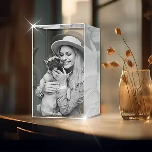 3D Crystal Photo, Valentine Gift, Custom Photo & Picture, Gifts for Women/Men,Unique Wife/Husband Presents, Memory Crystal, Mom/Parent Gifts Glass Decor