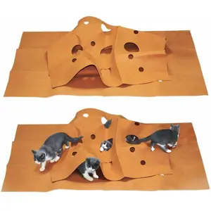 Agile Training Mat, Suitable for Kitten Training, Felt Cloth Bite Pad Training Toys, Cat Tunnel Mat, Interactive Toy for Indoor Cats, Pet Playing Mats, Cat Maze, for Kitten Puppy Rabbit Toy Pet Mat