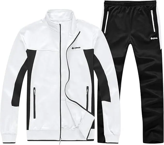TBMPOY Men's Tracksuit Sweatsuits 2 Piece Set Athletic Jogging Gym Activewear Sweat Track Suits Sets fathersdaygift