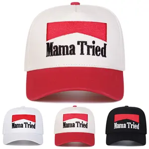 Adjustable Letters MAMA TRIED Embroidered Five-panel Cap Baseball Cap Trucker Hat for Casual Outdoor Use Unisex Sun Protection