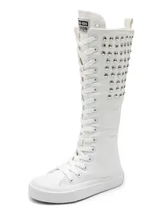 Opoee Kids High Top Shoes, Unisex Canvas Sneakers, Fashion Street Dance, School Shoes, Outdoor Casual Sports Shoes, Girl Knee-High Boots